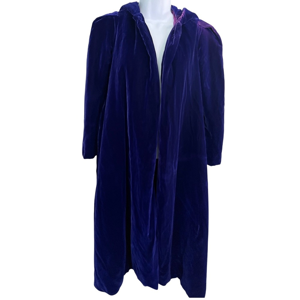 VTG 90s Helena Velvet Opera Cape Hooded 7/8 Jr Purple Halloween Cosplay Cloak